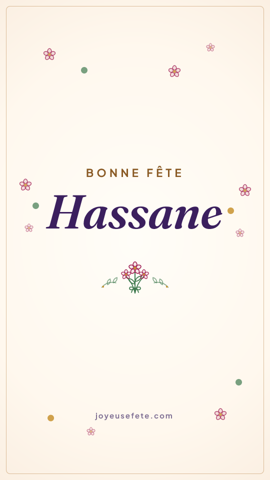 Image « Bonne fête Hassane » au format story