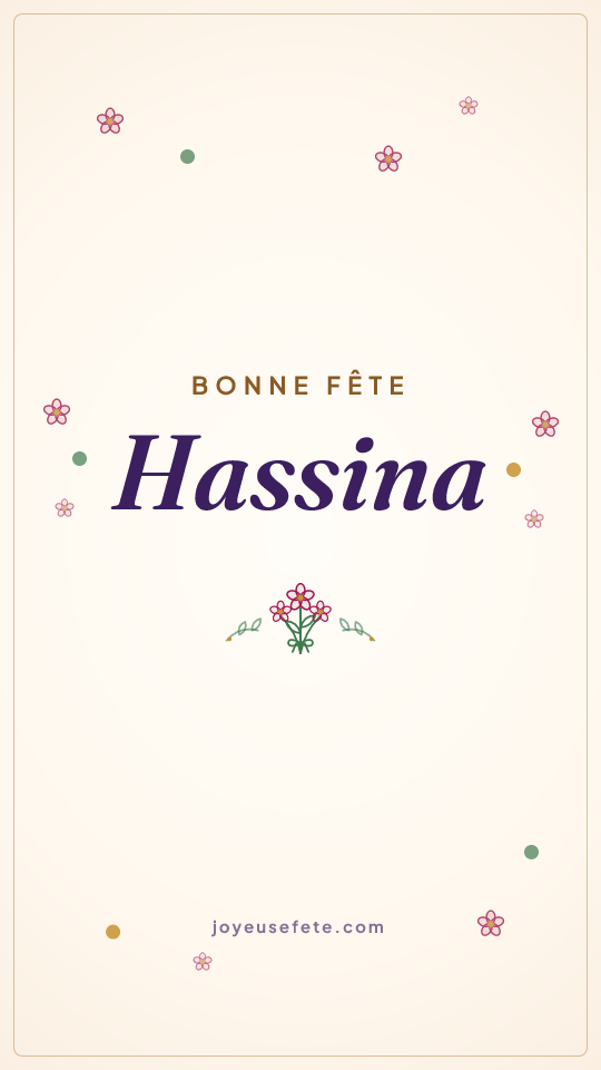 Image « Bonne fête Hassina » au format story