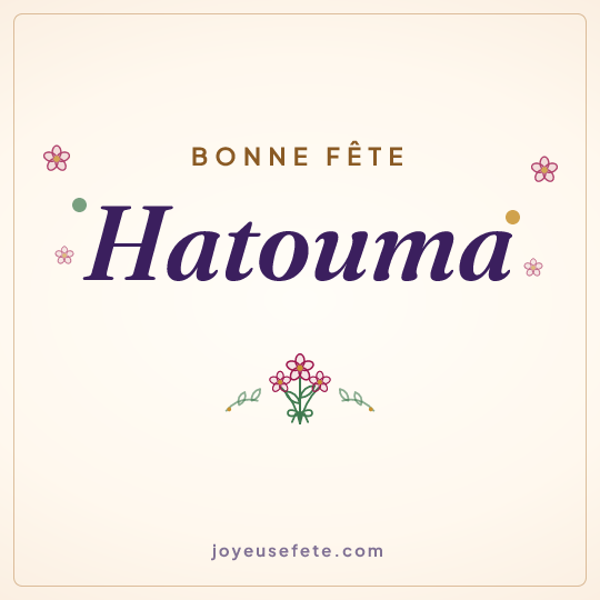 Image carrée « Bonne fête Hatouma » pour WhatsApp