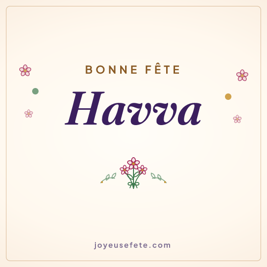 Image carrée « Bonne fête Havva » pour WhatsApp
