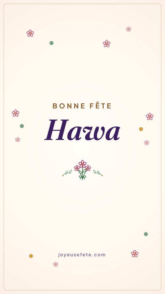 Image « Bonne fête Hawa » au format story