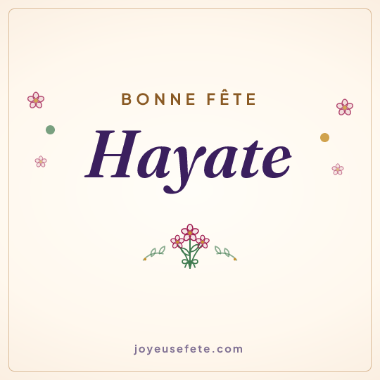 Image carrée « Bonne fête Hayate » pour WhatsApp