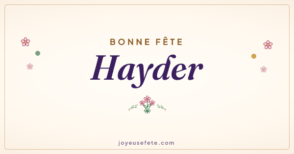 Image « Bonne fête Hayder » au format large