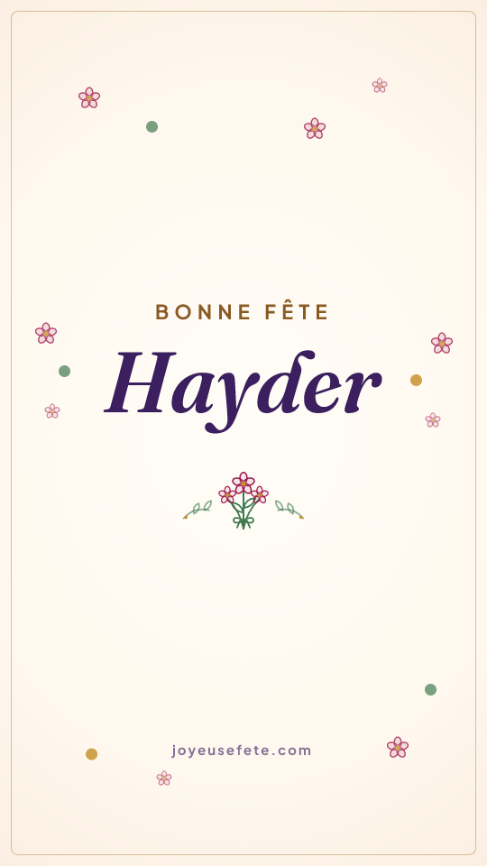 Image « Bonne fête Hayder » au format story