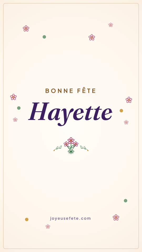 Image « Bonne fête Hayette » au format story