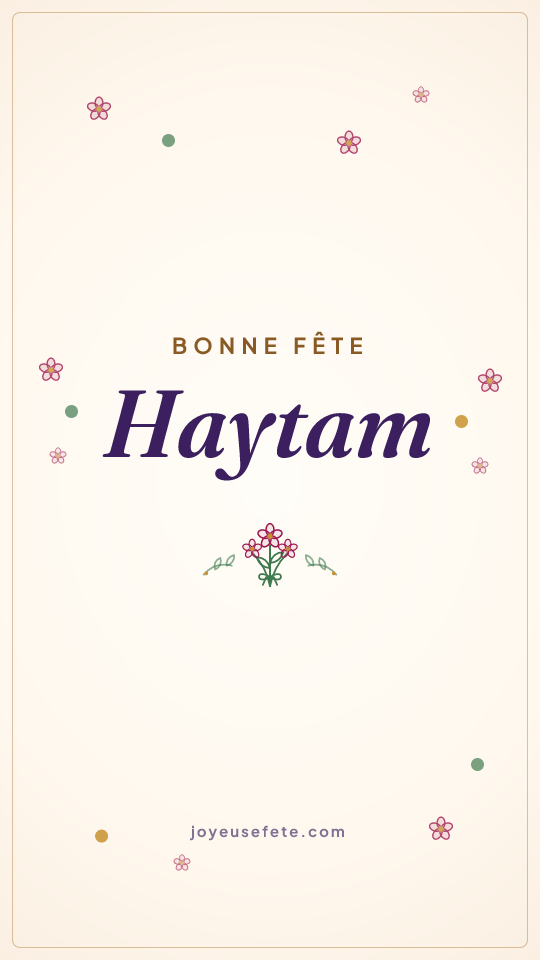 Image « Bonne fête Haytam » au format story