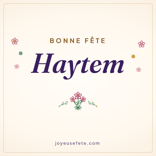 Image carrée « Bonne fête Haytem » pour WhatsApp