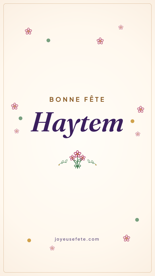 Image « Bonne fête Haytem » au format story
