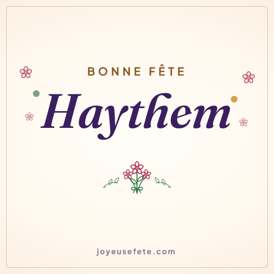Image carrée « Bonne fête Haythem » pour WhatsApp