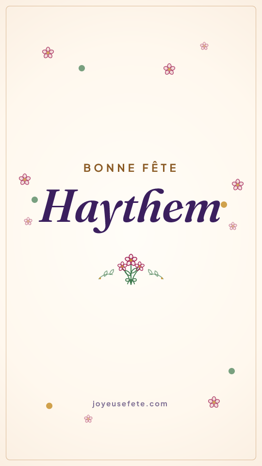 Image « Bonne fête Haythem » au format story