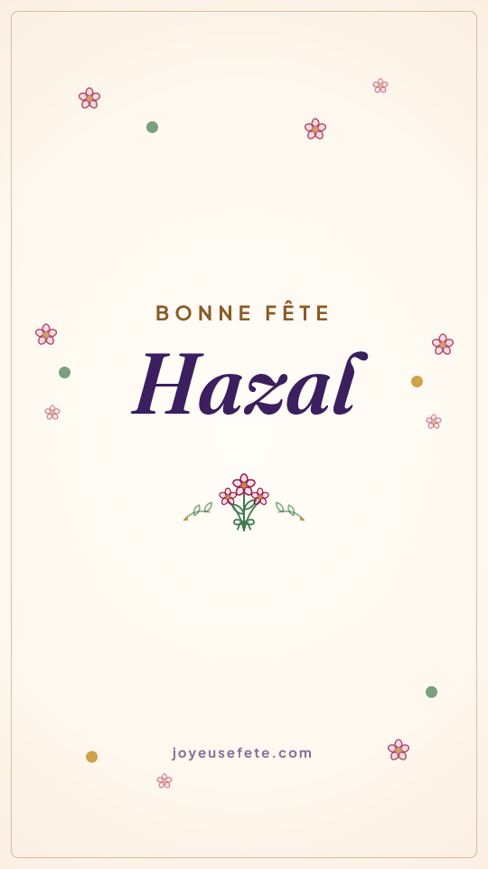 Image « Bonne fête Hazal » au format story