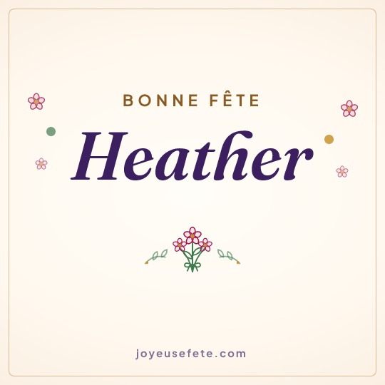 Image carrée « Bonne fête Heather » pour WhatsApp