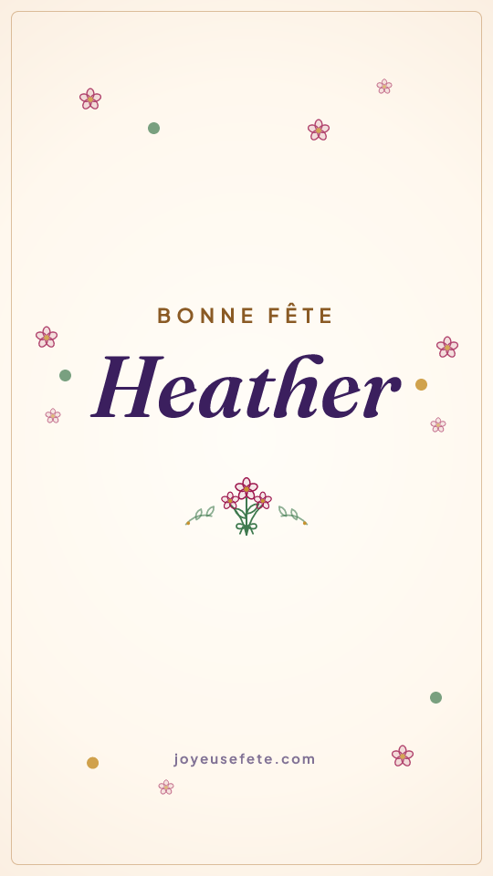 Image « Bonne fête Heather » au format story