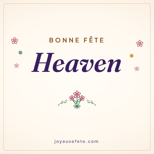 Image carrée « Bonne fête Heaven » pour WhatsApp