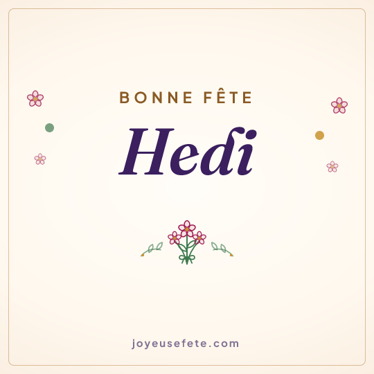 Image carrée « Bonne fête Hedi » pour WhatsApp
