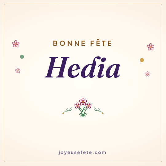 Image carrée « Bonne fête Hedia » pour WhatsApp