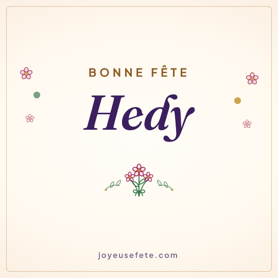 Image carrée « Bonne fête Hedy » pour WhatsApp