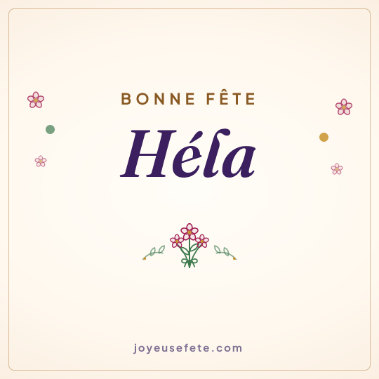 Image carrée « Bonne fête Héla » pour WhatsApp