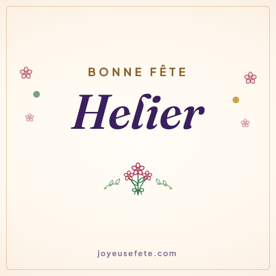 Image carrée « Bonne fête Helier » pour WhatsApp