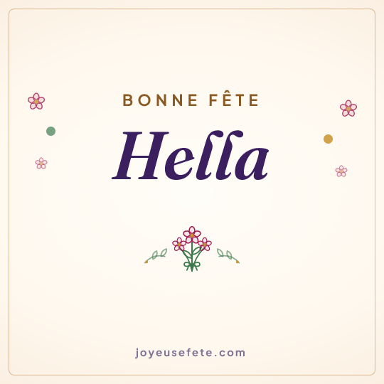 Image carrée « Bonne fête Hella » pour WhatsApp