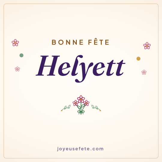 Image carrée « Bonne fête Helyett » pour WhatsApp