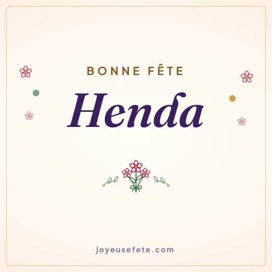 Image carrée « Bonne fête Henda » pour WhatsApp