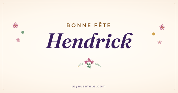 Image « Bonne fête Hendrick » au format large