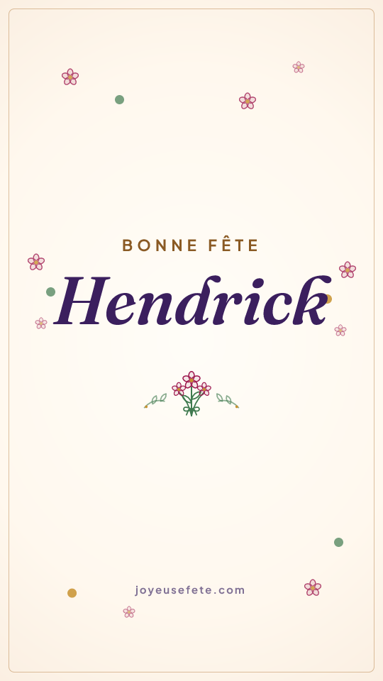 Image « Bonne fête Hendrick » au format story