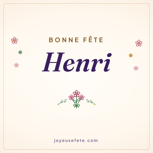 Image carrée « Bonne fête Henri » pour WhatsApp