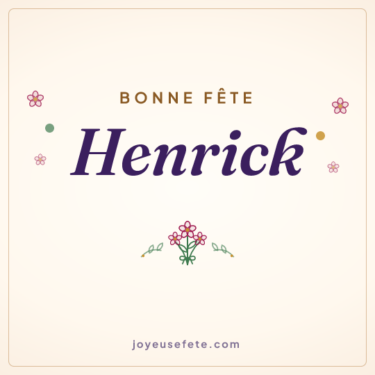 Image carrée « Bonne fête Henrick » pour WhatsApp