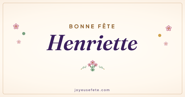 Image « Bonne fête Henriette » au format large