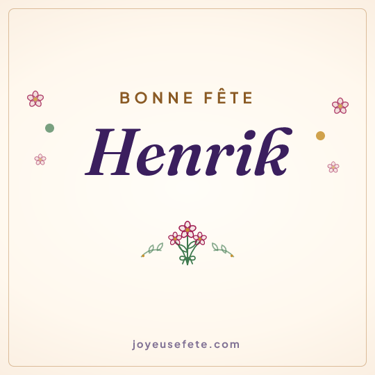 Image carrée « Bonne fête Henrik » pour WhatsApp