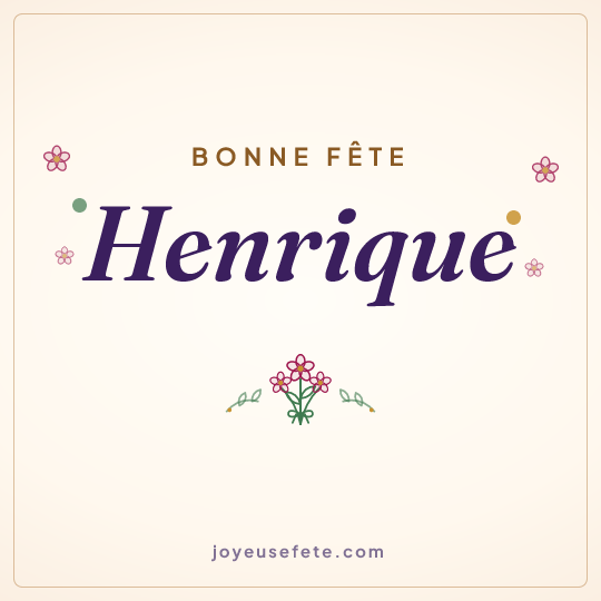 Image carrée « Bonne fête Henrique » pour WhatsApp