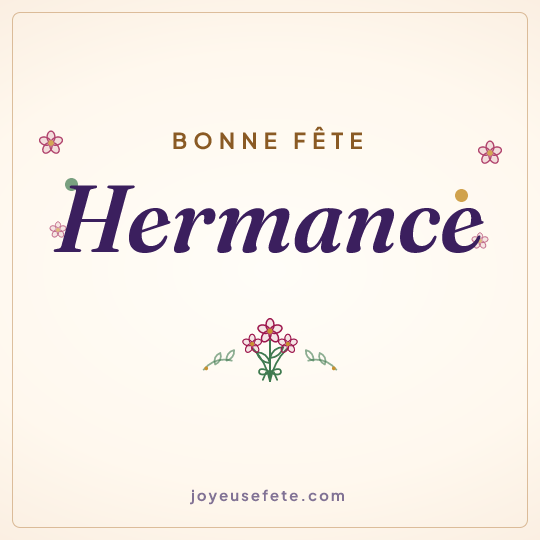 Image carrée « Bonne fête Hermance » pour WhatsApp