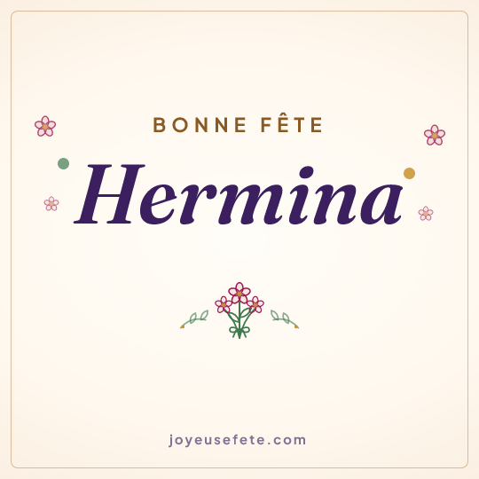 Image carrée « Bonne fête Hermina » pour WhatsApp