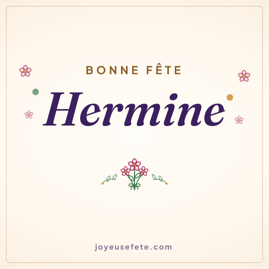Image carrée « Bonne fête Hermine » pour WhatsApp