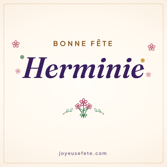 Image carrée « Bonne fête Herminie » pour WhatsApp