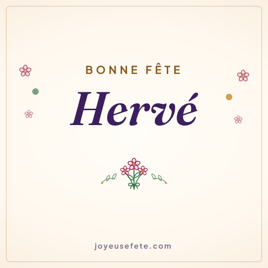 Image carrée « Bonne fête Hervé » pour WhatsApp