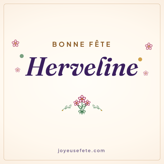 Image carrée « Bonne fête Herveline » pour WhatsApp