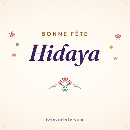 Image carrée « Bonne fête Hidaya » pour WhatsApp
