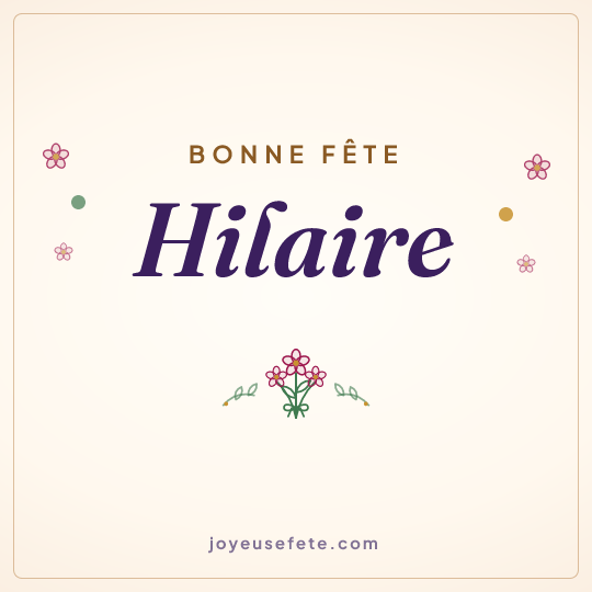 Image carrée « Bonne fête Hilaire » pour WhatsApp