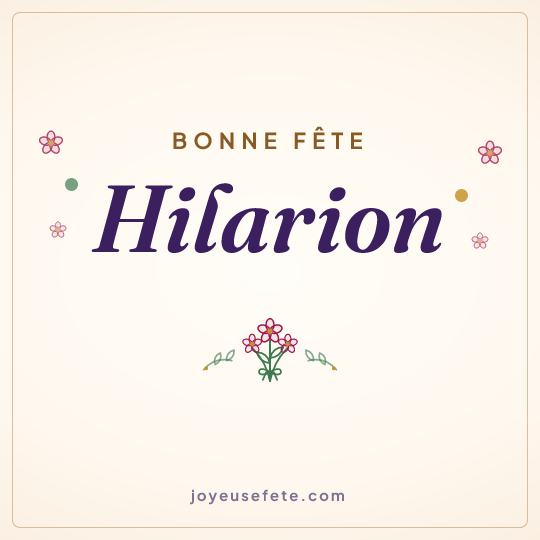 Image carrée « Bonne fête Hilarion » pour WhatsApp