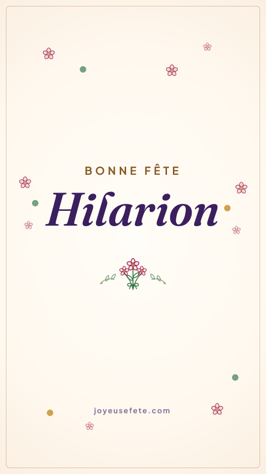 Image « Bonne fête Hilarion » au format story