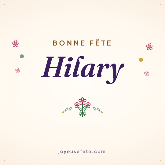 Image carrée « Bonne fête Hilary » pour WhatsApp