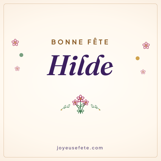 Image carrée « Bonne fête Hilde » pour WhatsApp