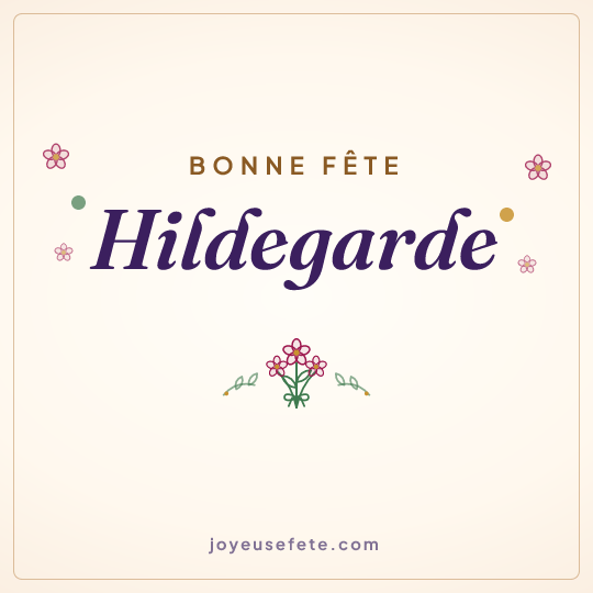 Image carrée « Bonne fête Hildegarde » pour WhatsApp