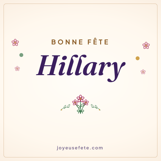 Image carrée « Bonne fête Hillary » pour WhatsApp