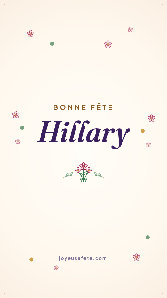 Image « Bonne fête Hillary » au format story
