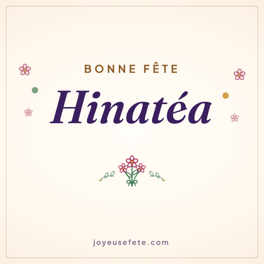 Image carrée « Bonne fête Hinatéa » pour WhatsApp