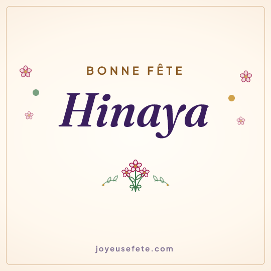 Image carrée « Bonne fête Hinaya » pour WhatsApp